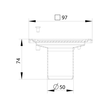 cross-sectionBlücher Compact vloerput zonder waterslot 183.101.050