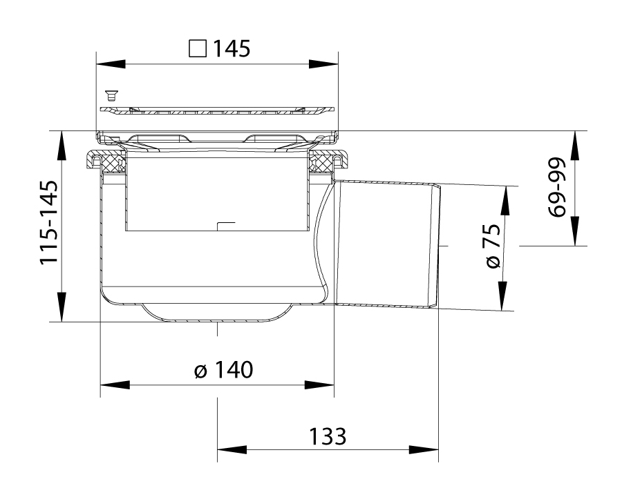 cross-sectionBlücher Domestic vloerput 110.300.075