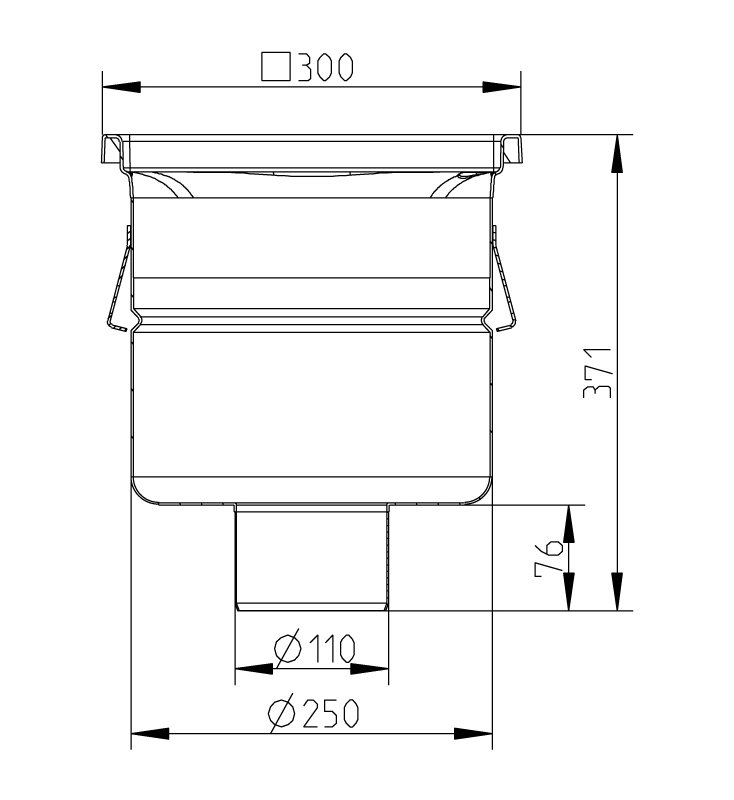 cross-sectionAquaberg Business Line vloerput 177025