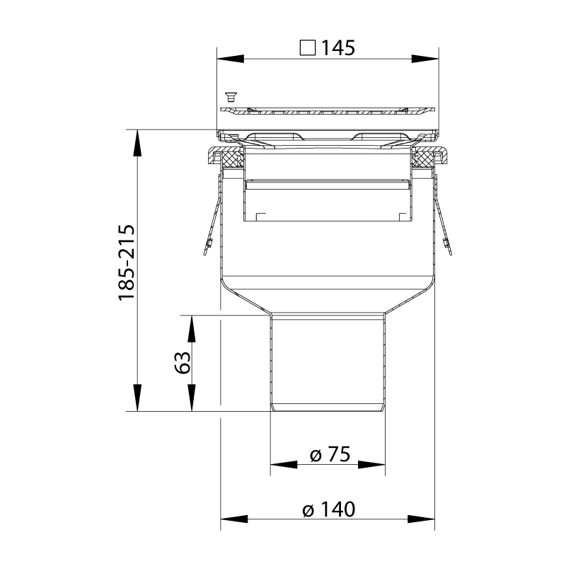 cross-sectionBlücher Domestic vloerput 150.300.075