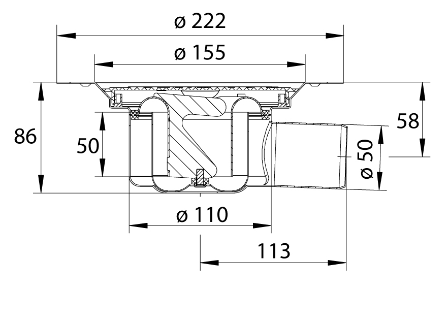 cross-sectionBlücher Domestic vloerput voor vinyl 383.620.002