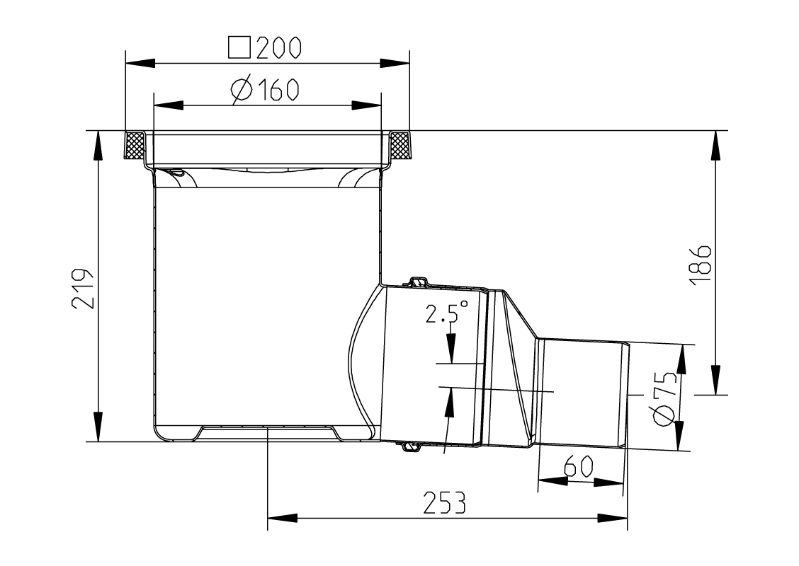 cross-sectionAquaberg Business Line vloerput 177009