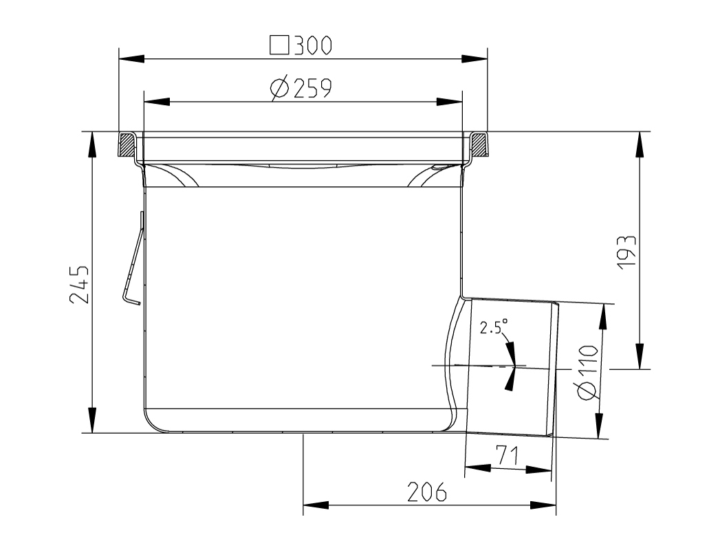 cross-sectionAquaberg Business Line vloerput 177027