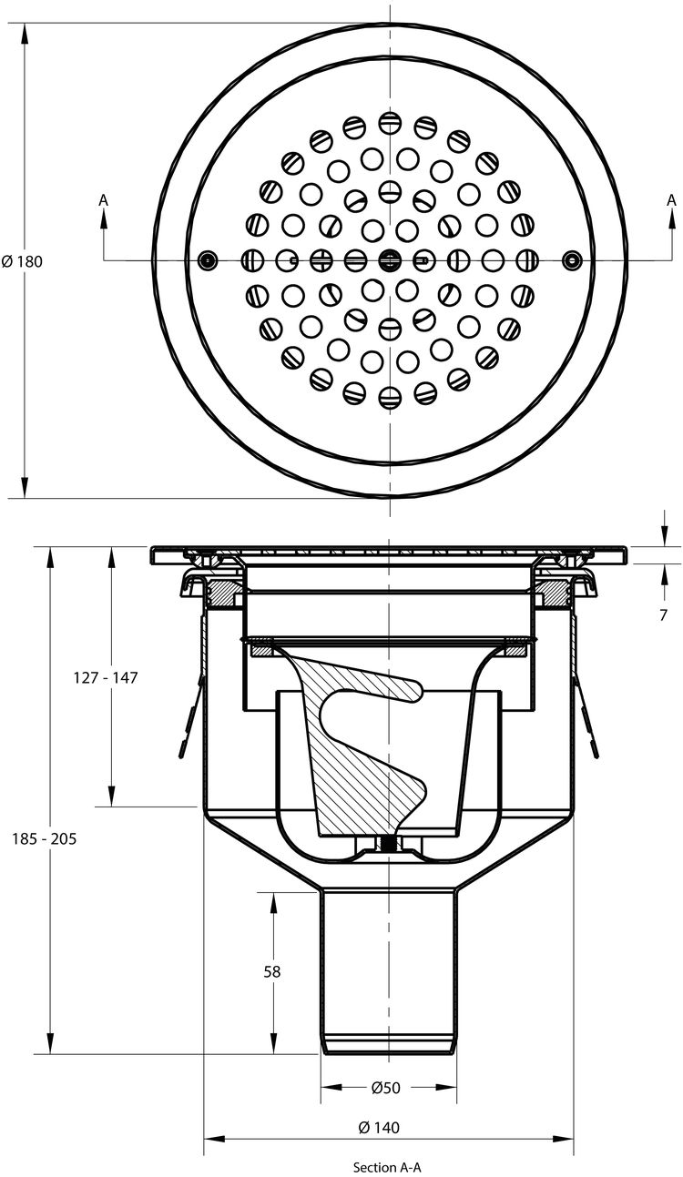 cross-sectionBlücher Domestic vloerput 176992