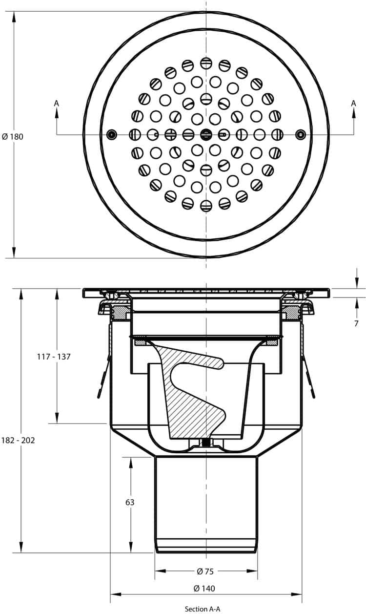 cross-sectionBlücher Domestic vloerput 176993