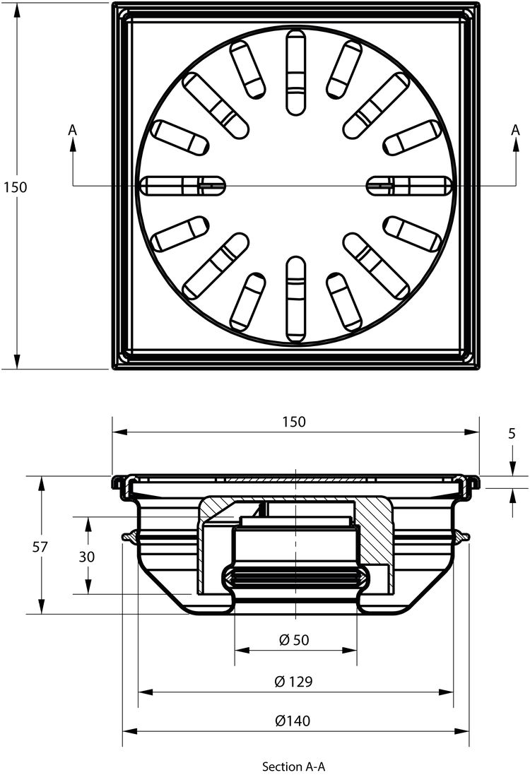 cross-sectionAquaberg vloerput 4715S