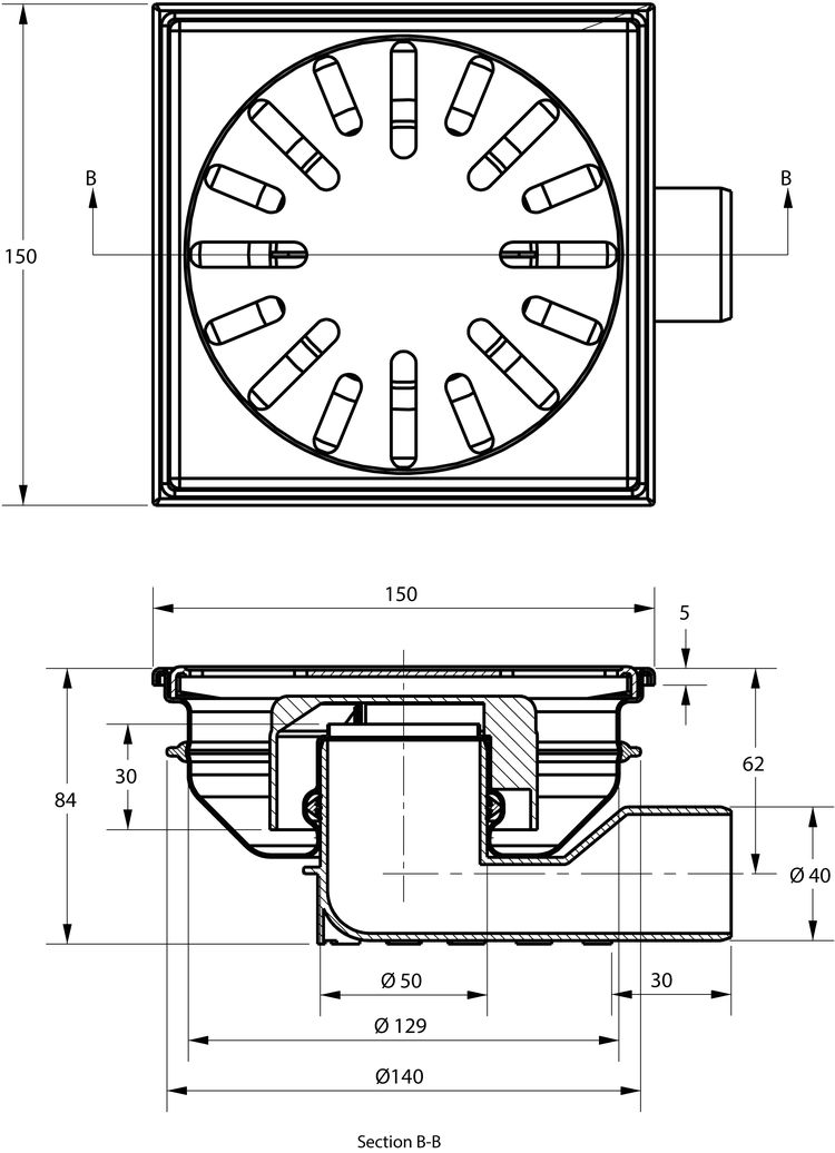 cross-sectionAquaberg vloerput 4740S