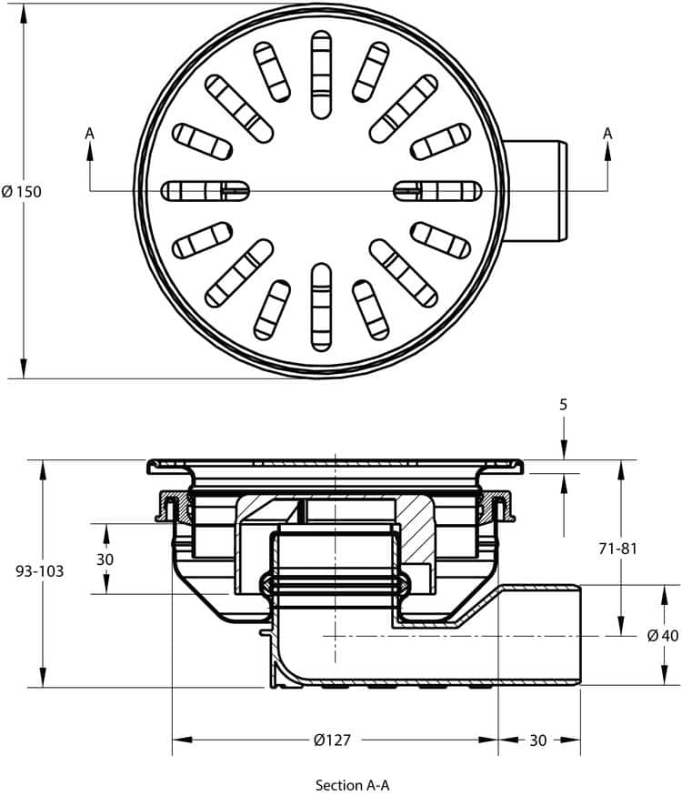 cross-sectionAquaberg vloerput 48400