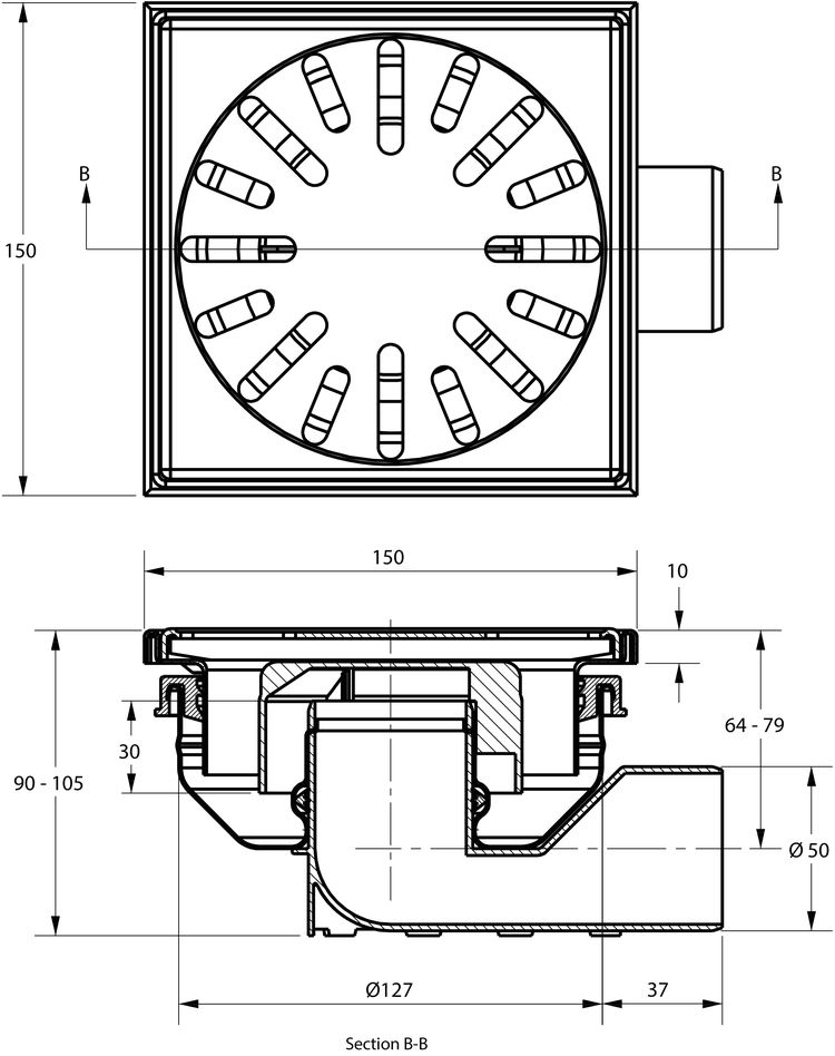 cross-sectionAquaberg vloerput 4850S