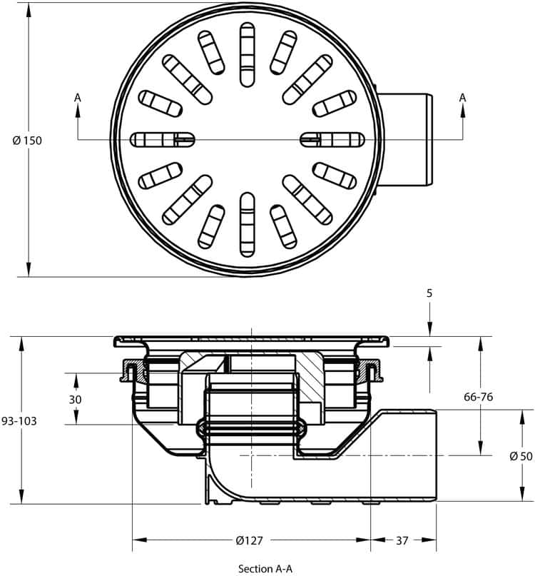 cross-sectionAquaberg vloerput 48500