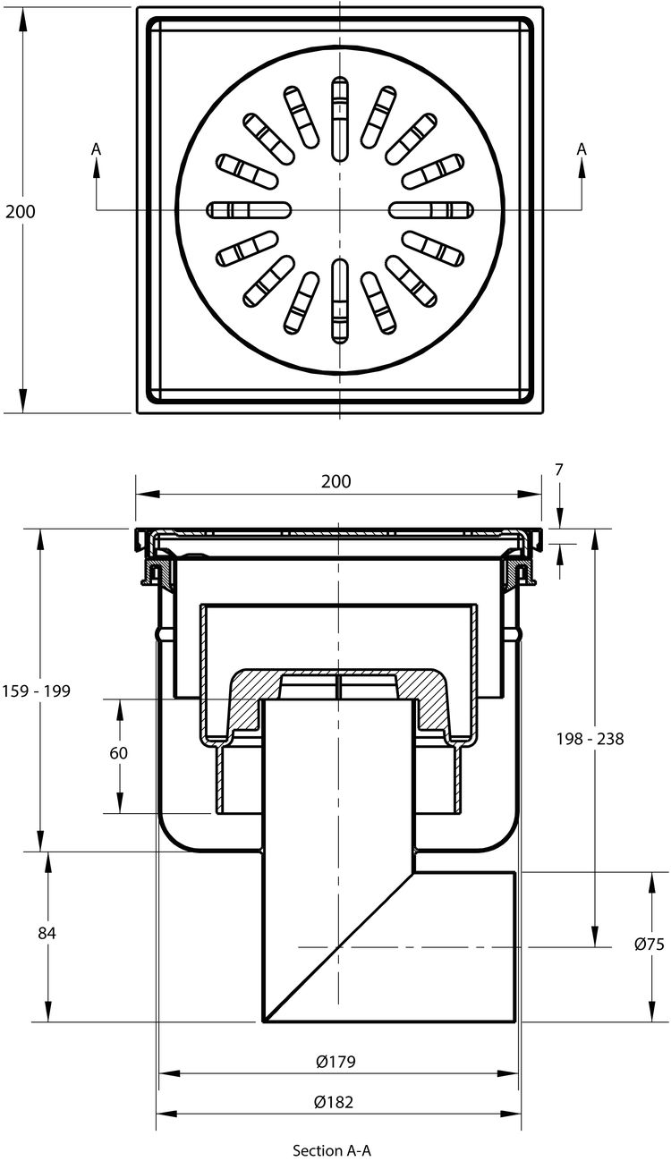 cross-sectionAquaberg vloerput 6421S