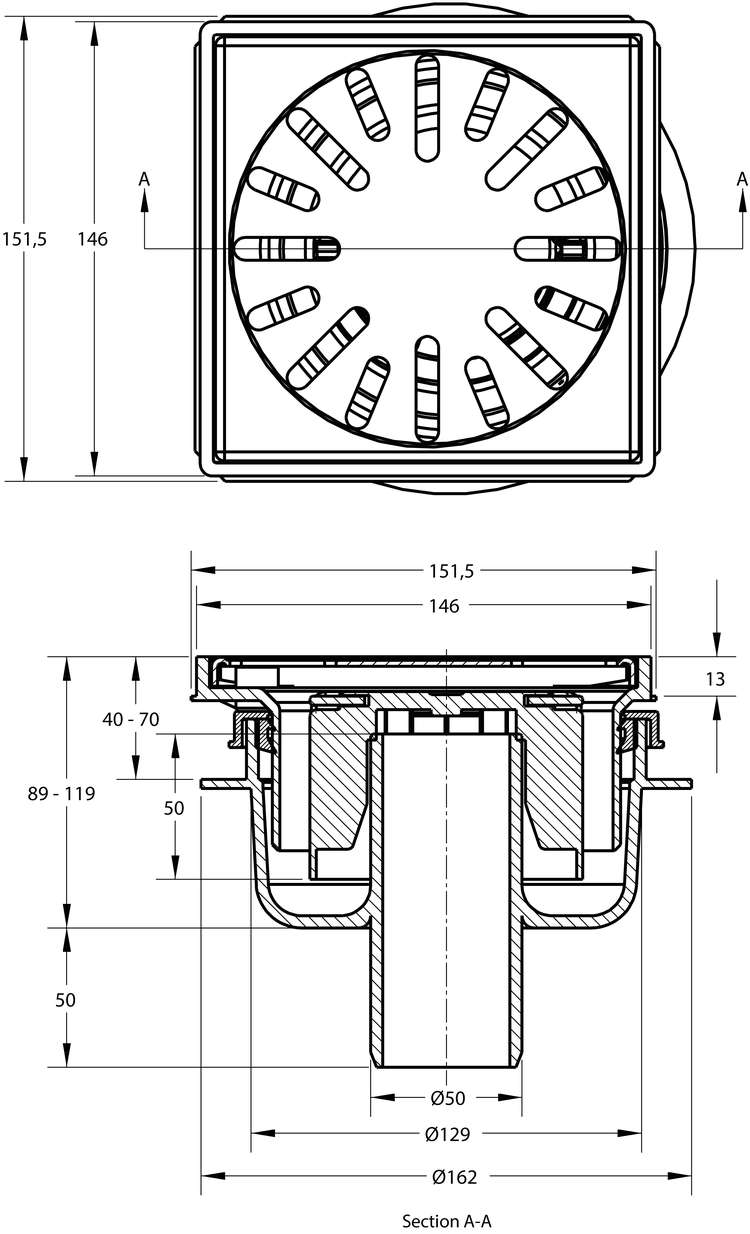 cross-sectionAquaberg vloerput 4015146