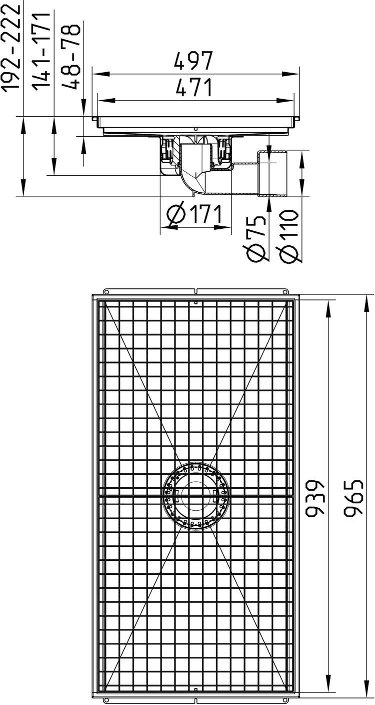 cross-sectionAquaberg Business Line Compact keukengoot 66CGG010-05.24