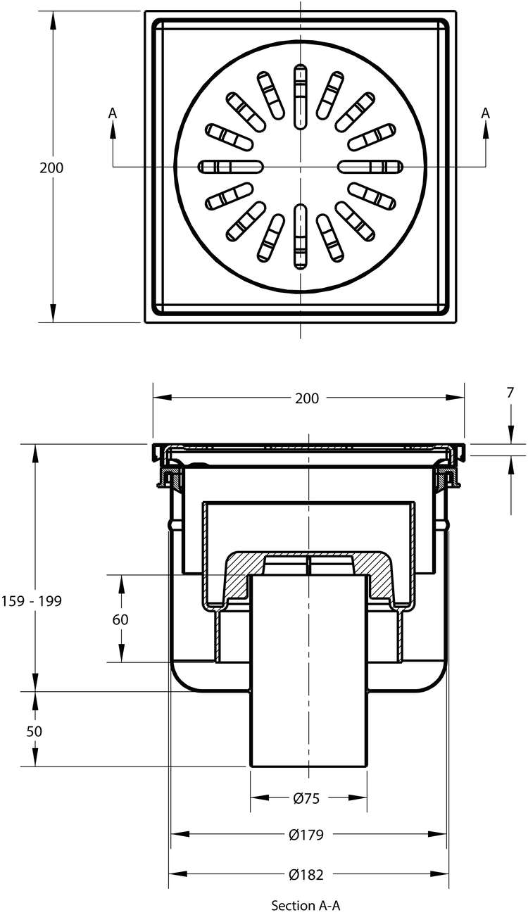 cross-sectionAquaberg vloerput 6420S